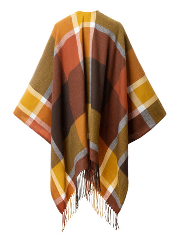 Autumn Plaid Poncho Cape